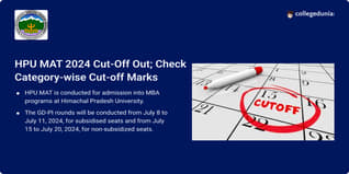 HPU MAT 2024 Cut-Off Released, Check Category-wise Cut-off Marks Here